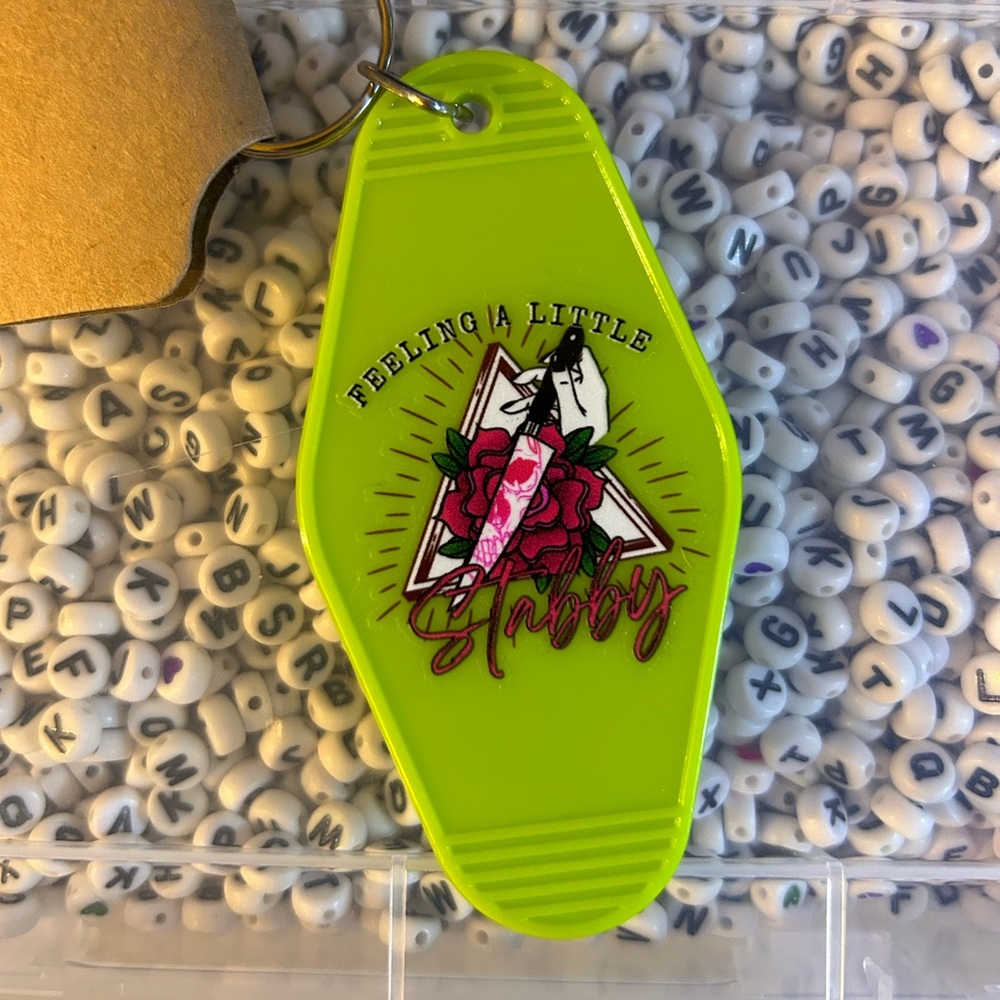 Feeling a little standby 🔪 keychain - lime green